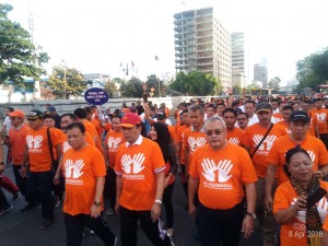Panitia Pengawas Pemilu (Panwaslu) Kabupaten Bolaang Mongondow Utara (Bolmut) menghadiri acara Kegiatan Jalan Santai di Bundaran HI Bawaslu Republik Indonesia.