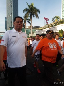 PanwasluKabupaten Bolaang Mongondow Utara (Bolmut) menghadiri acara Kegiatan Jalan Santai di Bundaran HI Bawaslu Republik Indonesia.