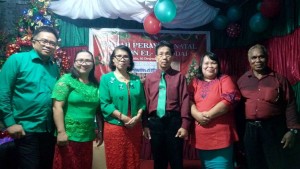Koordinator Pdt Willfried W Landjang didampingi Wakoor  Bapk Noldy Tandayu dan Penghubung Selvie Komolontang