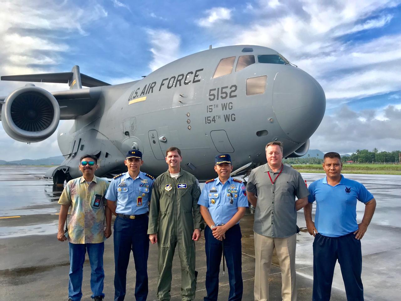 Pesawat C-17 Globe Master  US AIR FORCE ‘Siaga’ di Lanud Sam Ratulangi