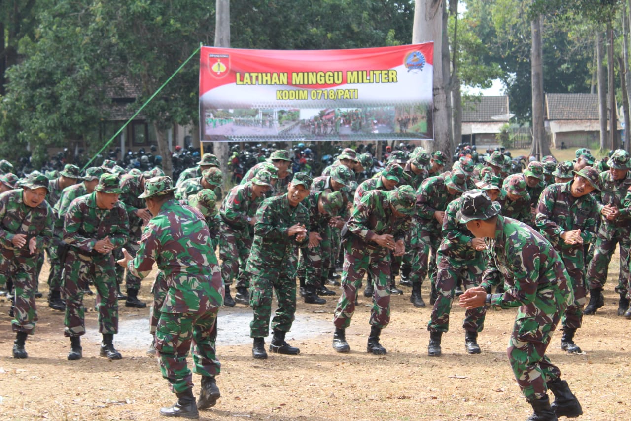 Semangat Prajurit Kodim Pati Laksanakan Hanmars, Minggu Militer