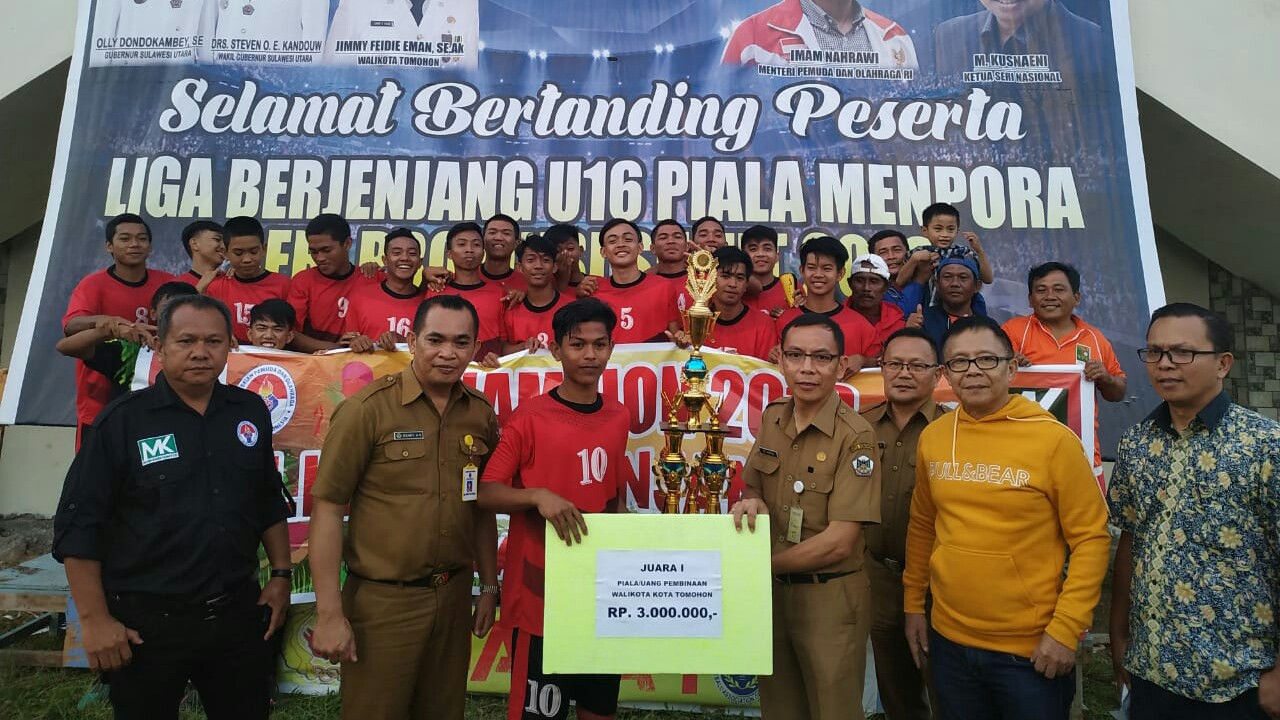Mandagi Tutup Liga Menpora U-16 Sulut, PS Manado Jawara