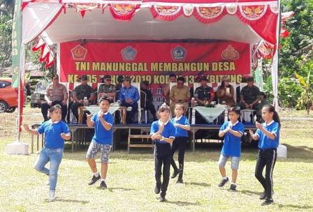 Murid-Murid SD Meriahkan Acara Bakti Sosial TMMD Ke-105 Kodim 1310/Bitung