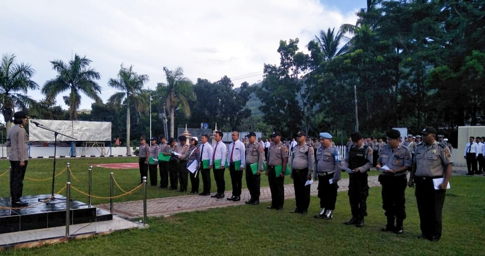 Polres Minut Gelar Apel Pasukan untuk Pengamanan Pemilihan Hukum Tua