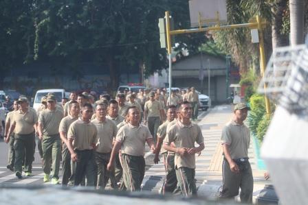 Antusias Prajurit – Prajurit Teritorial  Ikuti Jalan Santai  Kodim 0718/Pati