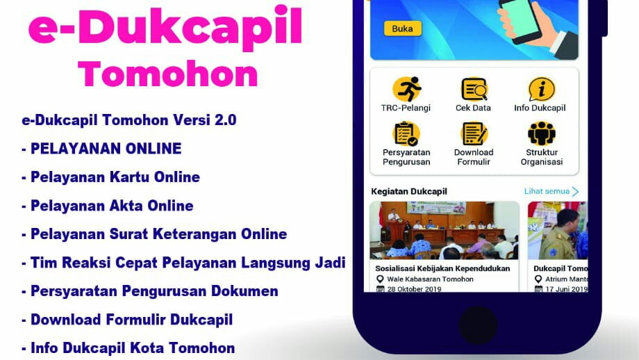 Dukcapil Tomohon Layani Masyarakat Secara Online