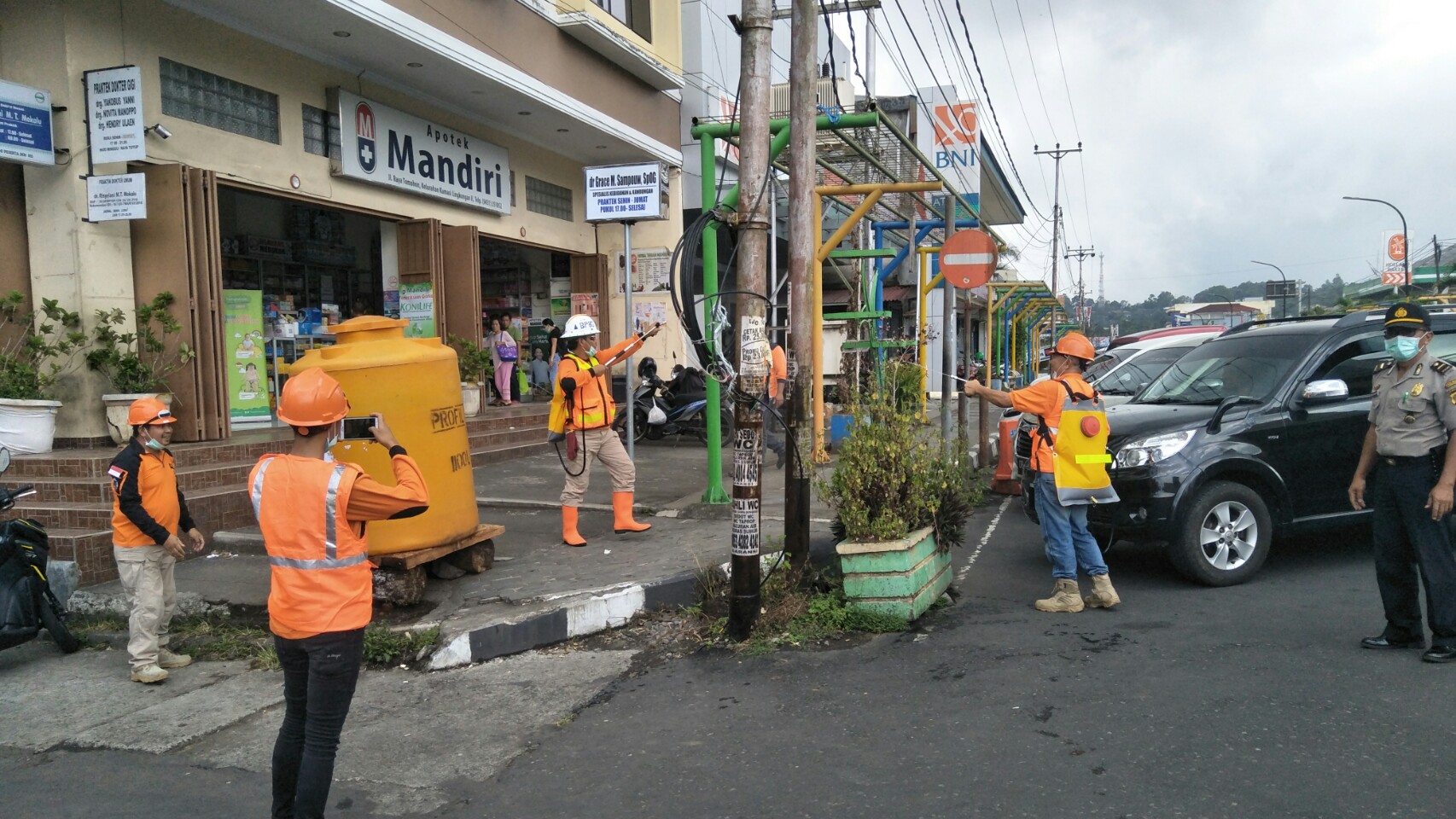 BPBD Tomohon Kembali Semprot Kawasan Perkotaan