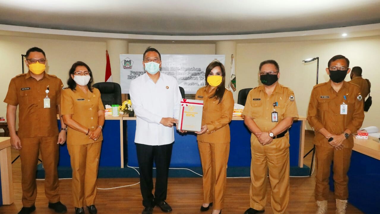 BPK RI Tetapkan Pemkot Tomohon Terima Opini WTP ke-7 Tahun 2020
