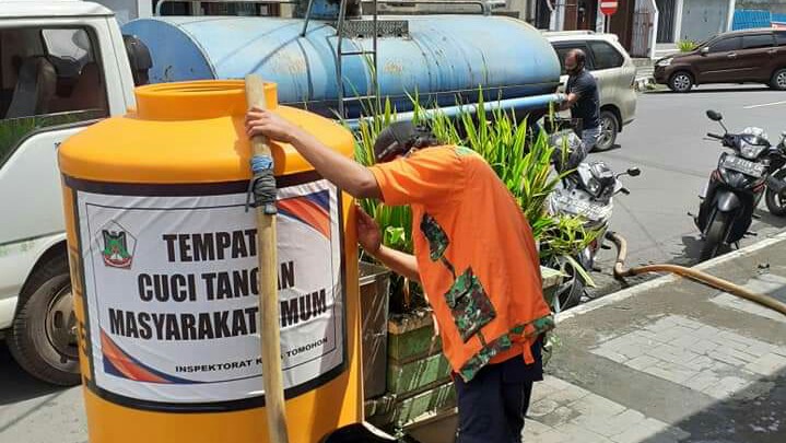 BPBD Tomohon Jamin Fasilitas Cuci Tangan Umum Tetap Layak Pakai