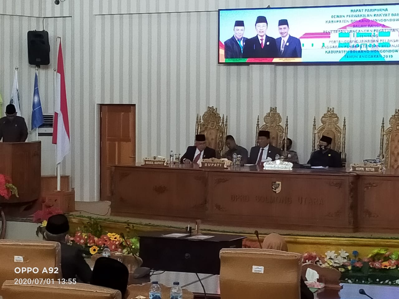 Bupati Hadiri  Paripurna Penetapan Ranperda Pertanggung Jawaban APBD Tahun 2019