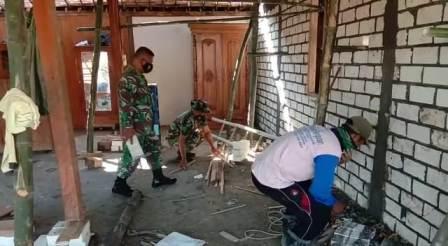 Dinding Tembok Rehab RTLH Mulai Terpasang