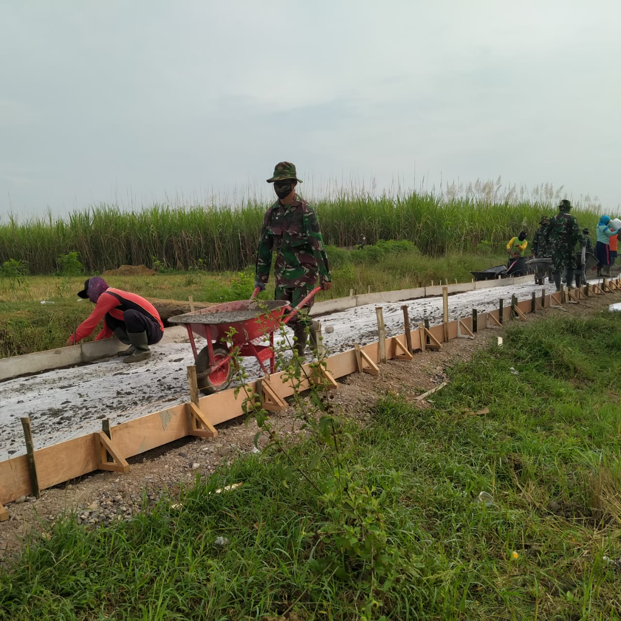 Pembuatan Papan Begisting Cor Untuk Lanjutkan Betonisasi Jalan Desa Tamansari Pembuatan Papan Begisting Cor Untuk Lanjutkan Betonisasi Jalan Desa Tamansari