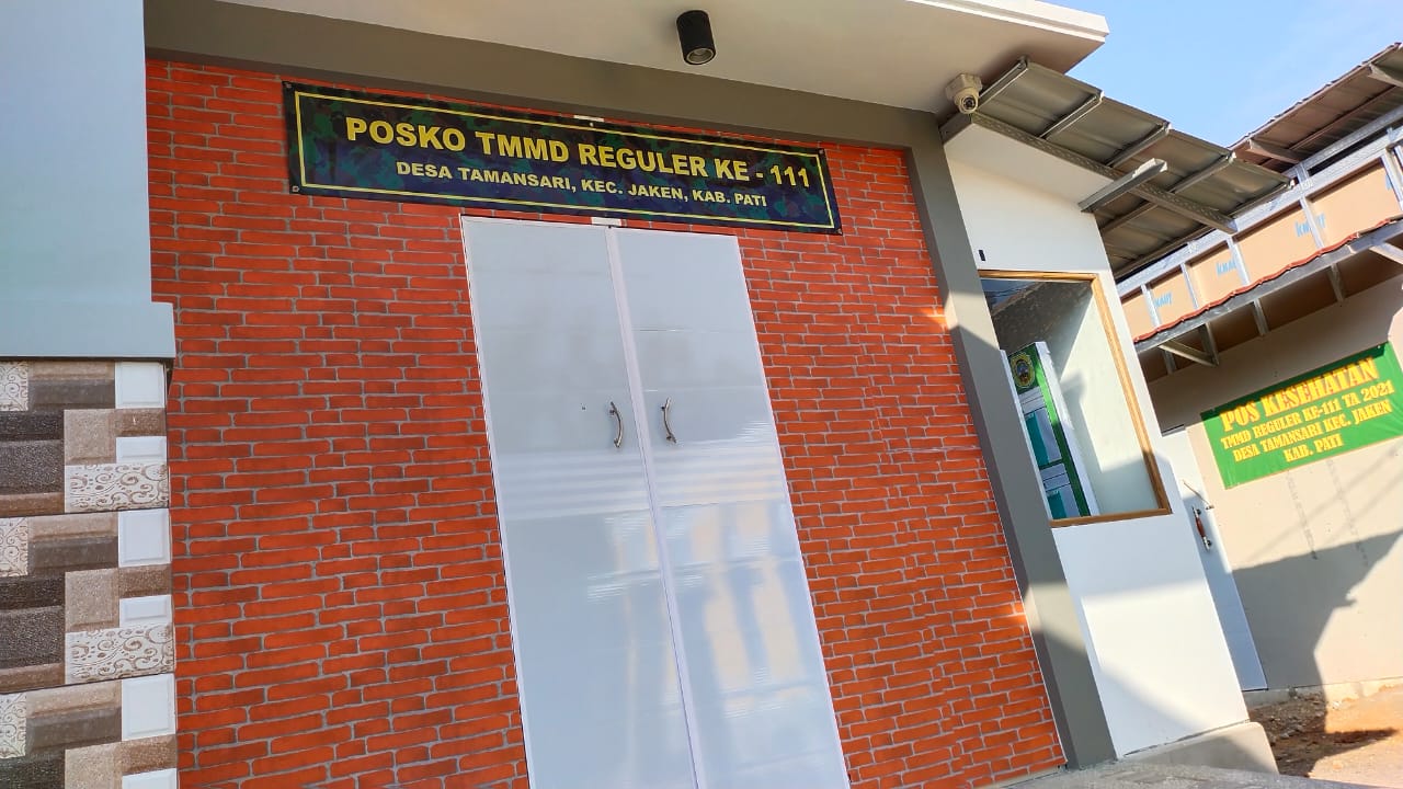 Posko TMMD Reguler ke-111 Kodim Pati Di Desa Tamansari Sudah Berdiri