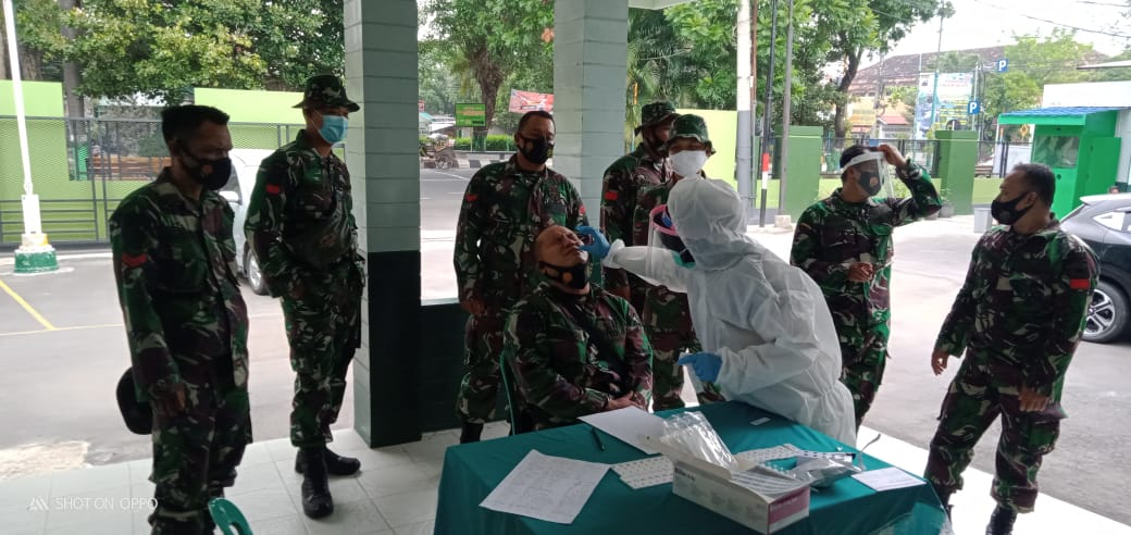 Personel BKO TMMD 111 Kodim 0718/Pati Dari Zipur 4/TK Jalani Swab Antigen