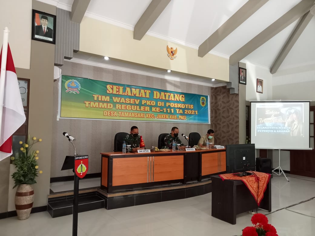 Kunjungan Tim Wasev Itdam IV/ Diponegoro di Lokasi TMMD Reguler Ke-111 Kodim 0718/Pati.