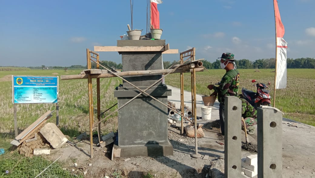 Pembangunan Prasasti TMMD Kodim Pati di Desa Tamansari Dimaksimalkan