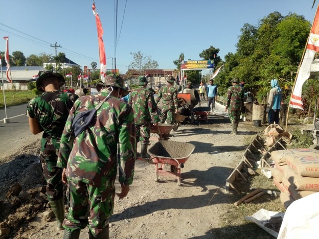 Sasaran Utama TMMD Reguler Ke-111 Pengecoran Jalan Sudah Menacapai Titik Akhir