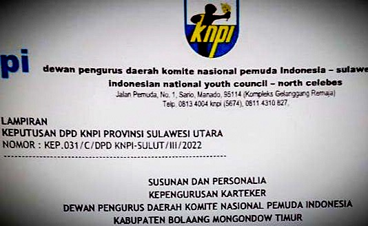 Surat Keputusan Caretaker KNPI Boltim di Keluarkan Surat Keputusan Caretaker KNPI Boltim di Keluarkan