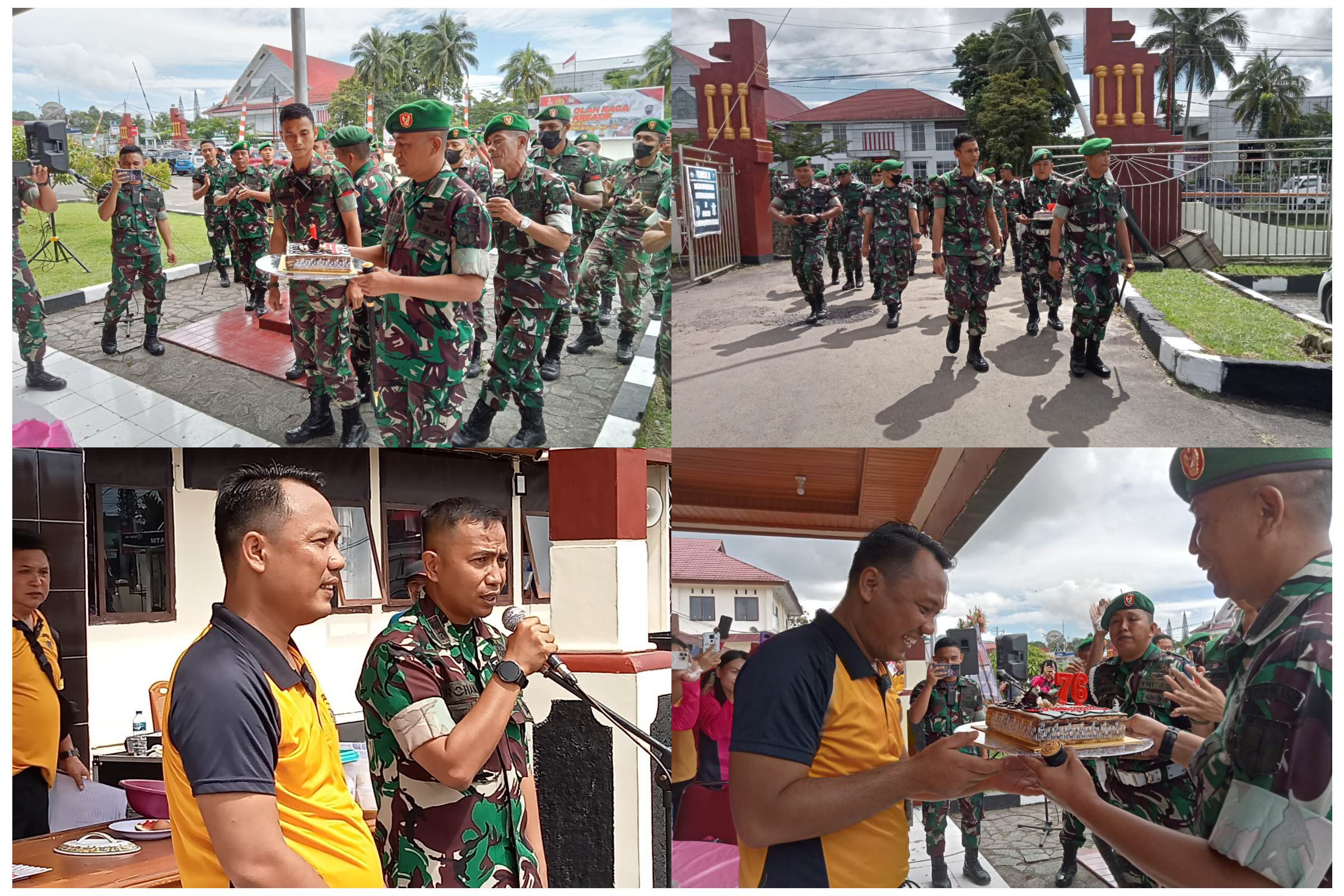 Dandim 1302/Minahasa Dengan  Pasukannya Menyerbu  Mapolres Minahasa di HUT 76 Bhayangkara