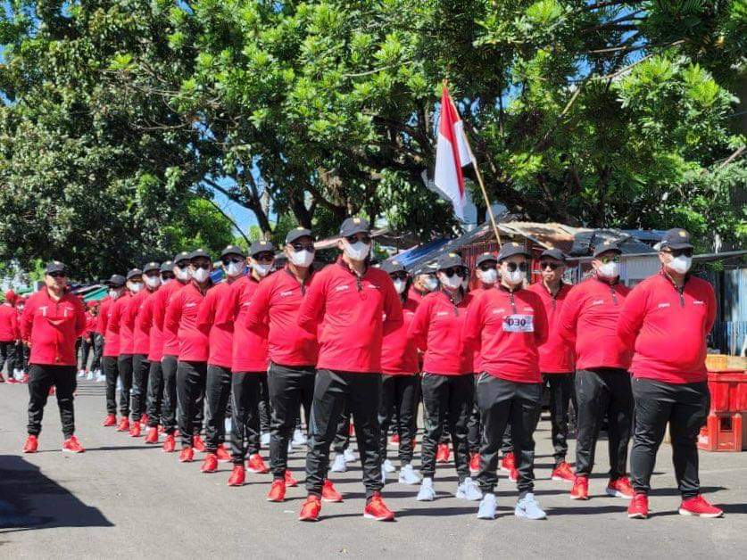 Diketuai Rizal Sompotan, Tim Gerak Jalan Dinas PUPR Bitung Meriahkan Lomba Gerak Jalan