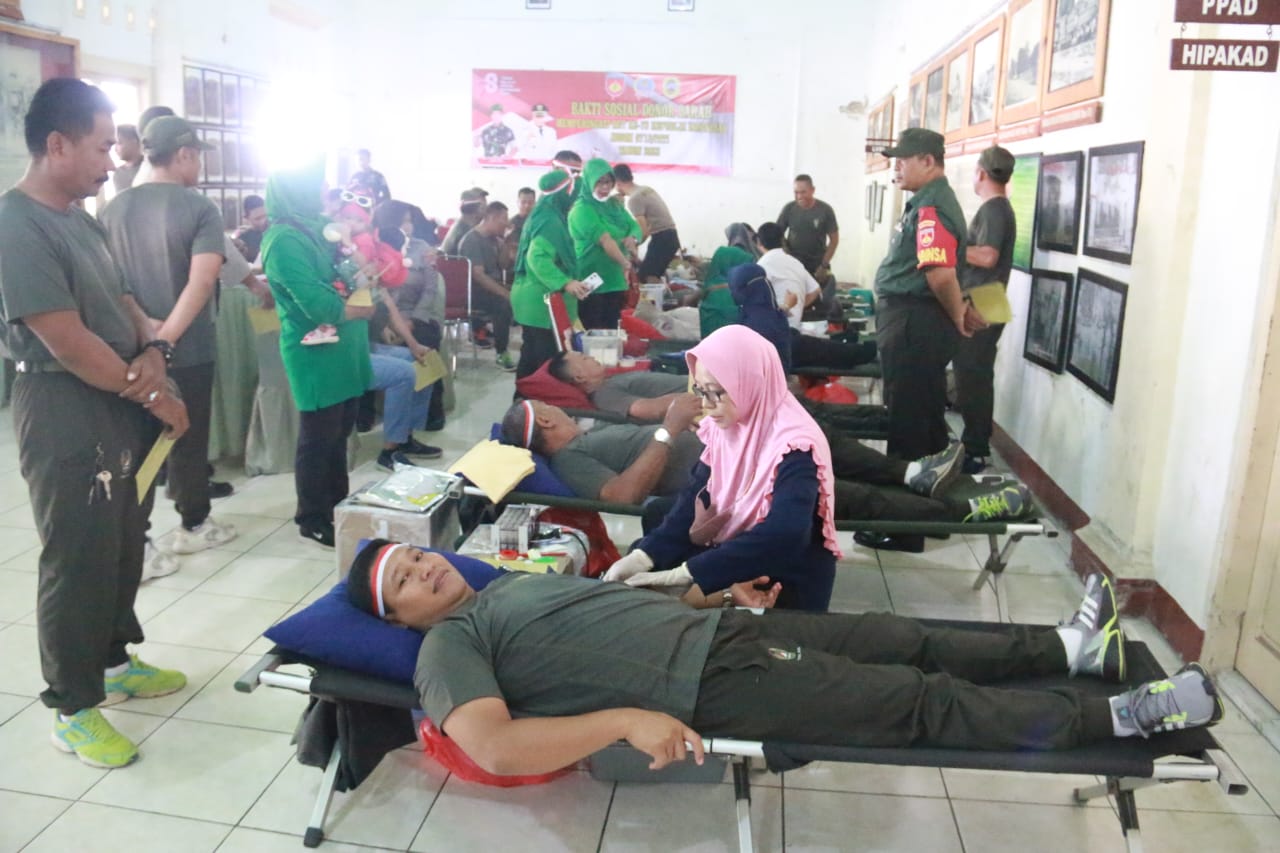 Dandim Pati Donor Darah Dalam Rangka HUT ke 78 RI