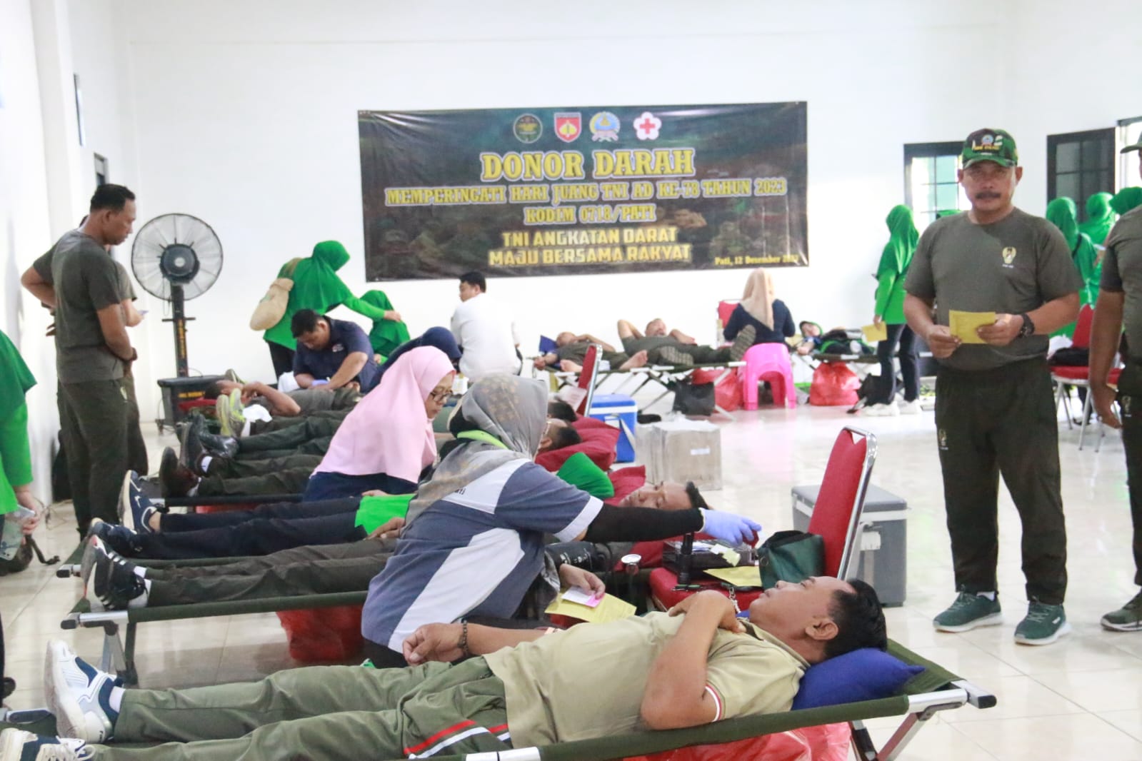 Sambut Hari Juang TNI AD, Kodim 0718/Pati Menggelar Kegiatan Donor Darah