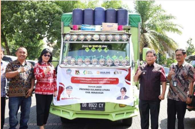 Bupati Kumendong Launching Penyaluran Bantuan Pangan Cadangan Beras di Kabupaten Minahasa Tahun 2024