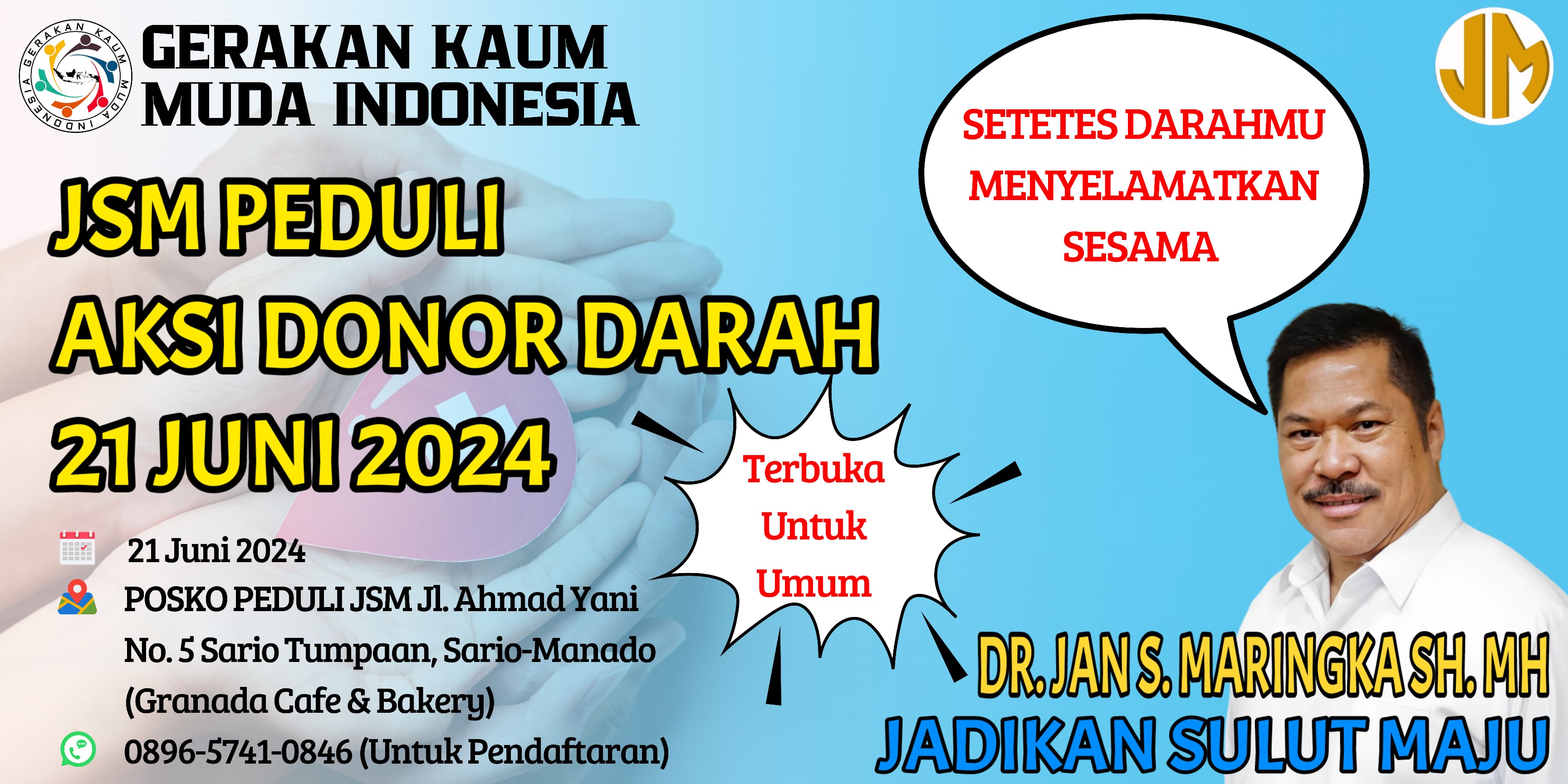 Cagub Sulut JSM, Siap Gelar Aksi Peduli Kemanusiaan Donor Darah