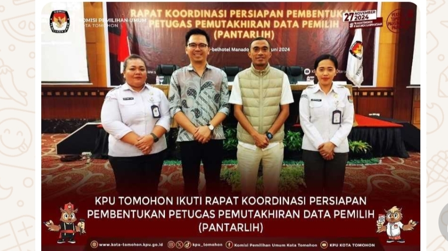 KPU Kota Tomohon Ikut Rakor Persiapan Bentuk Pantarlih, Inilah Persyaratannya