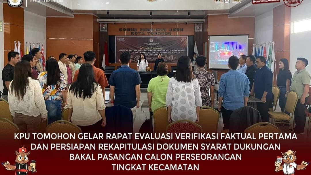 KPU Tomohon Gelar Evaluasi Verfak Tahap Pertama