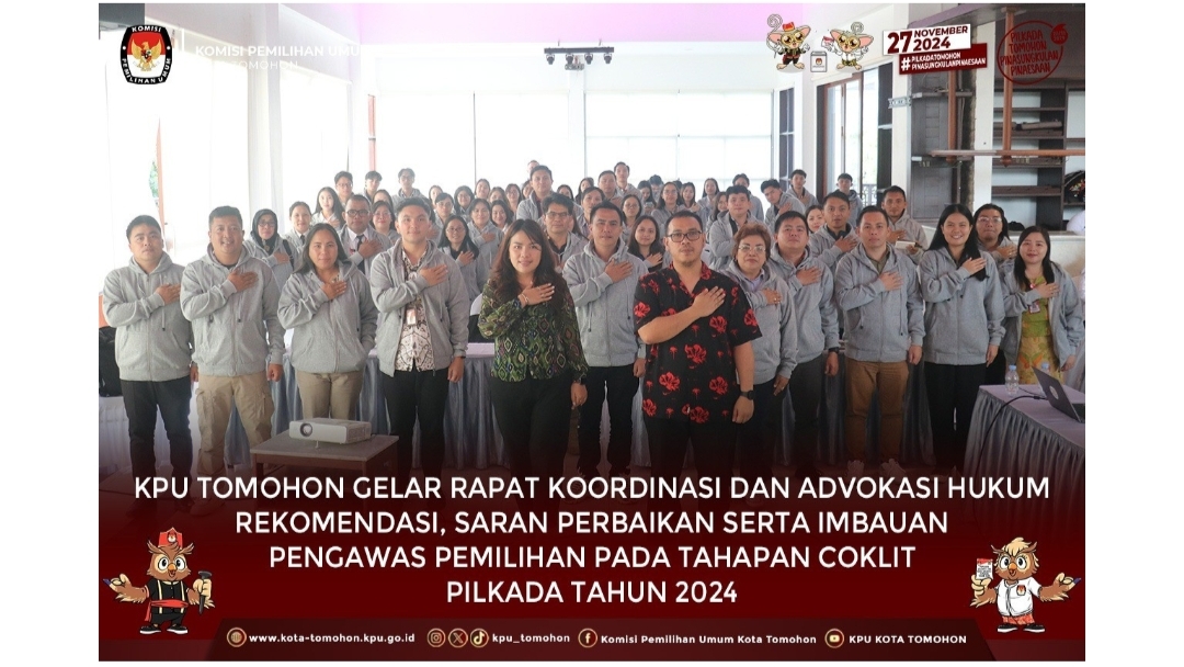 KPU Kota Tomohon Gelar Rakor Terkait Advokasi Hukum Coklit KPU Kota Tomohon Gelar Rakor Terkait Advokasi Hukum Coklit