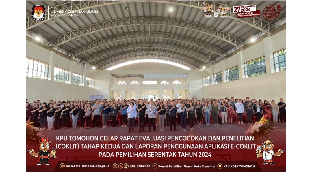 KPU Kota Tomohon Gelar Koordinasi dan Evaluasi Coklit Pilkada Tahun 2024