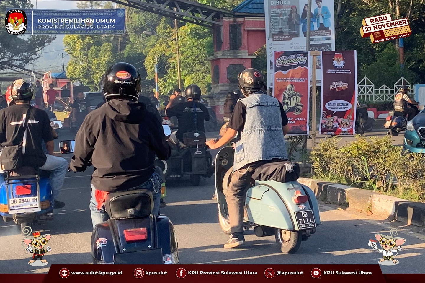 Sosialisasi Pilkada 2024, KPU Sulut Kolaborasi dengan Komunitas Vespa