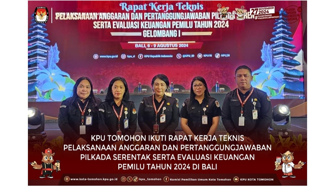 KPU Tomohon Ikut Rakernis Tata Kelola Keuangan Pilkada 2024