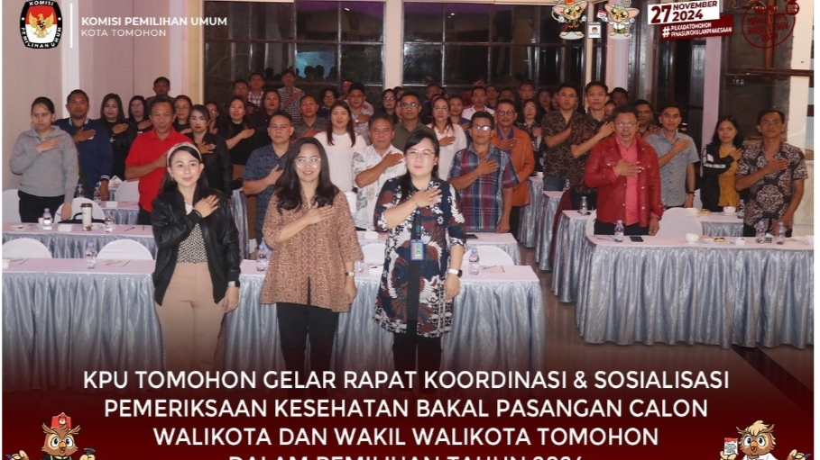 KPU Tomohon Bekali Parpol dan LO Terkait Pemeriksaan Kesehatan Bakal Calon di Pilkada 2024 KPU Tomohon Bekali Parpol dan LO Terkait Pemeriksaan Kesehatan Bakal Calon di Pilkada 2024