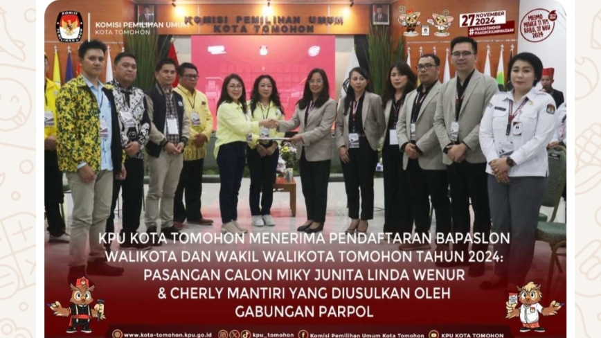 KPU Tomohon Terima Pendaftaran Bacalon Pilkada Tomohon MJLW-Chermat KPU Tomohon Terima Pendaftaran Bacalon Pilkada Tomohon MJLW-Chermat