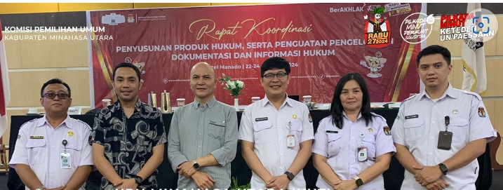 KPU Minut Hadiri Rakor Penyusunan Produk Hukum, serta Pengelolaan Dokumentasi dan Informasi Hukum