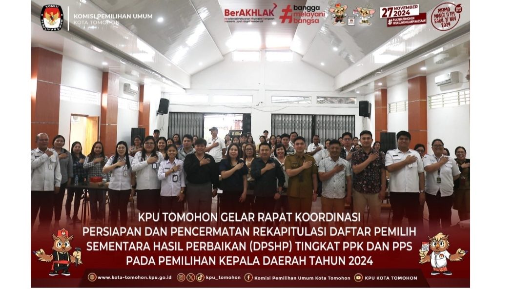 KPU Tomohon Gelar Rakor DPSHP Libatkan PPK dan PPS KPU Tomohon Gelar Rakor DPSHP Libatkan PPK dan PPS