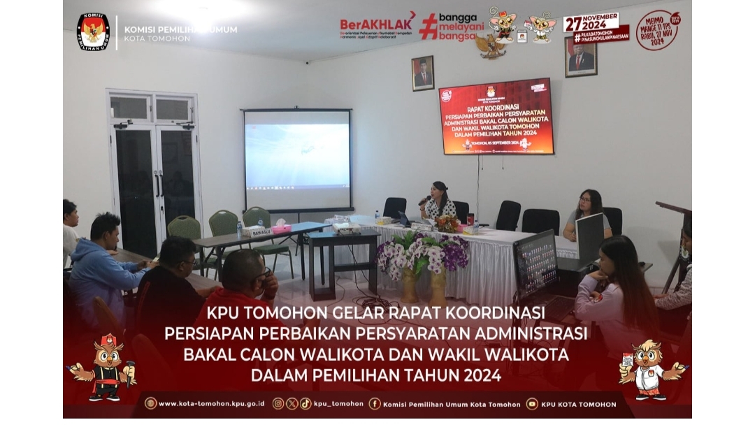 KPU Tomohon Gelar Rakor Perbaikan Persyaratan Paslon Pilkada Tahun 2024 KPU Tomohon Gelar Rakor Perbaikan Persyaratan Paslon Pilkada Tahun 2024