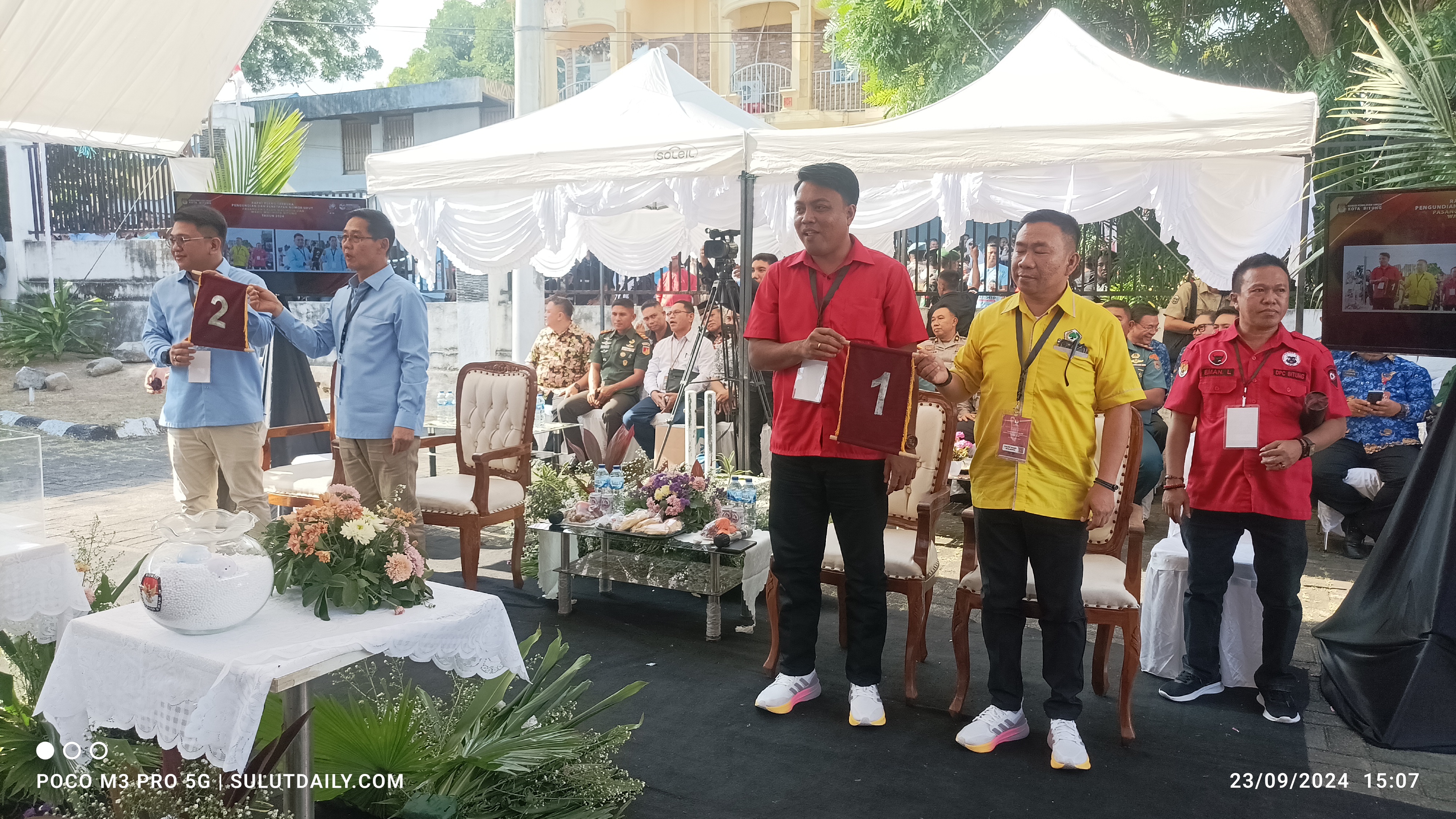 Paslon GM-WIN Dapat Nomor 1 dan Paslon HH-RM Dapat Nomor 2