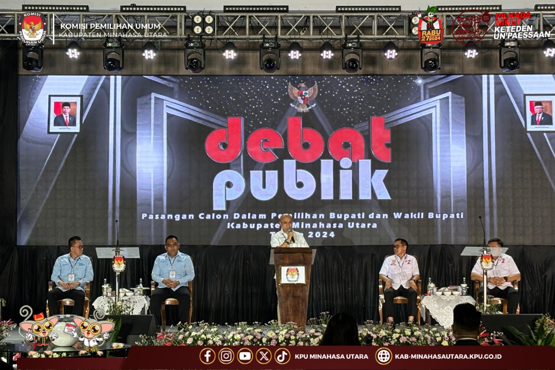 Debat Publik Pertama Calon Bupati dan Wakil Bupati  Bertajuk  ‘Meningkatkan Kesejahteraan Masyarakat dan Memajukan Daerah Bumi Klabat’