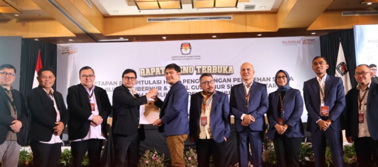 Pleno Terbuka KPU Tetapkan Perolehan Perolehan Suara Calon Gubernur Sulut