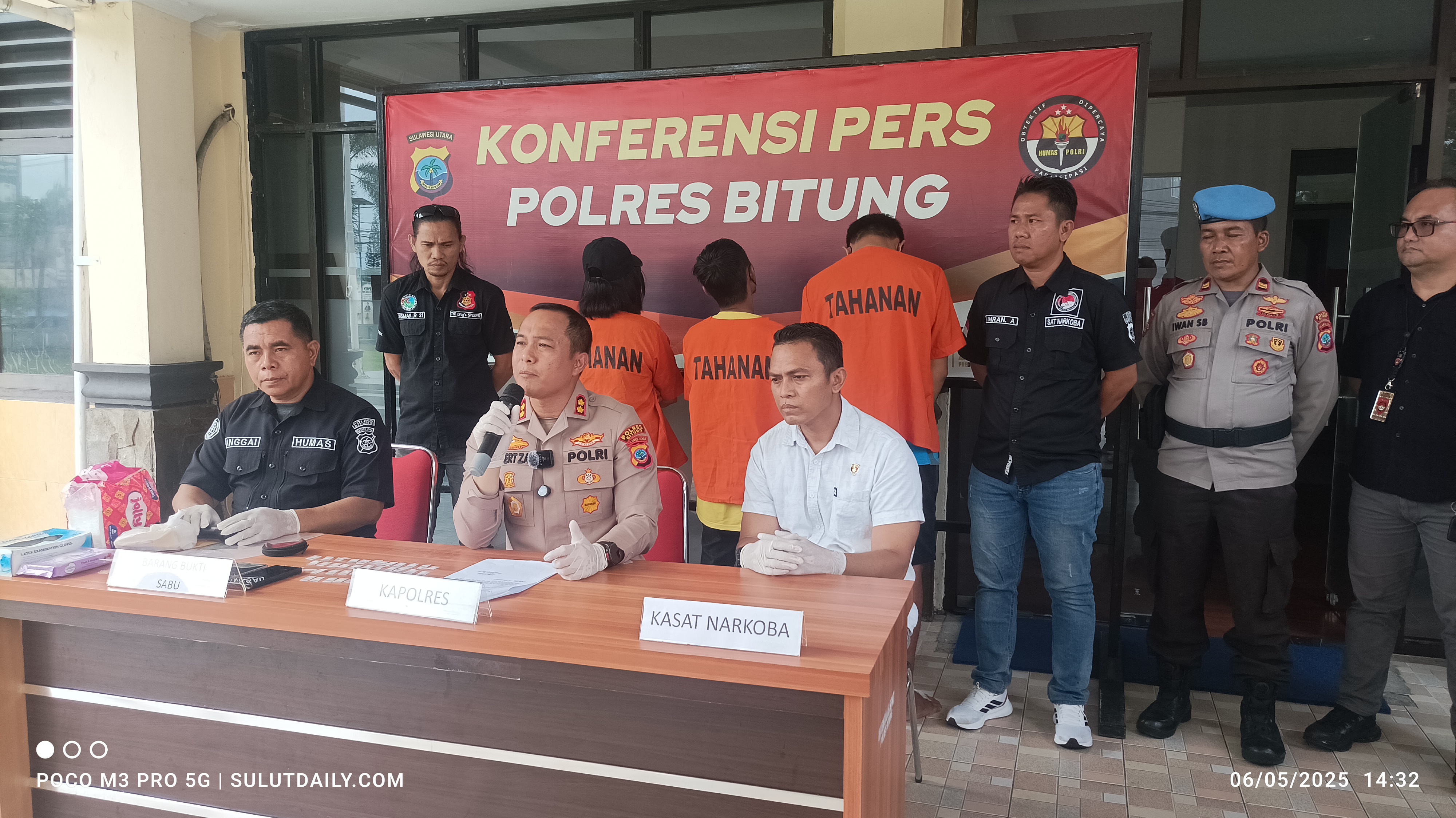 3 Terduga Pengedar Narkotika Jenis Sabu di Bitung, Terancam Hukuman Maksimal 12 Tahun Penjara 3 Terduga Pengedar Narkotika Jenis Sabu di Bitung, Terancam Hukuman Maksimal 12 Tahun Penjara