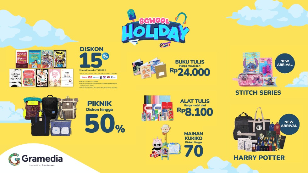 Libur Sekolah Tiba, Gramedia Tawarkan Promo ‘School Holiday” Libur Sekolah Tiba, Gramedia Tawarkan Promo ‘School Holiday”