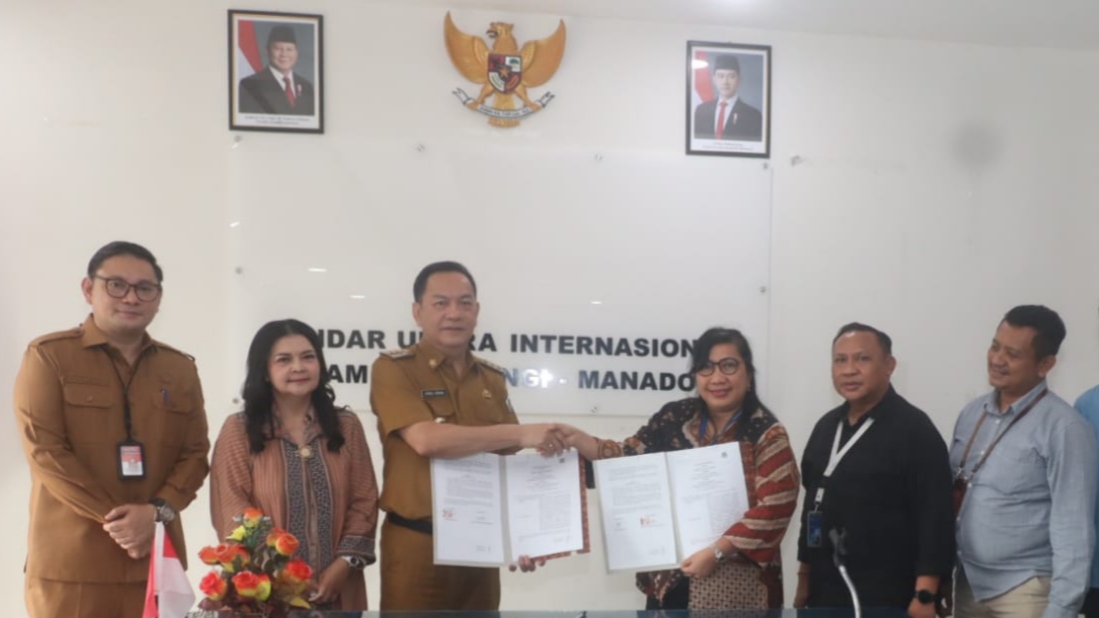 Promosi TIFF 2025, Walikota Caroll Tandatangan Kerjasama PT Angkasa Pura Bandara Samrat Manado