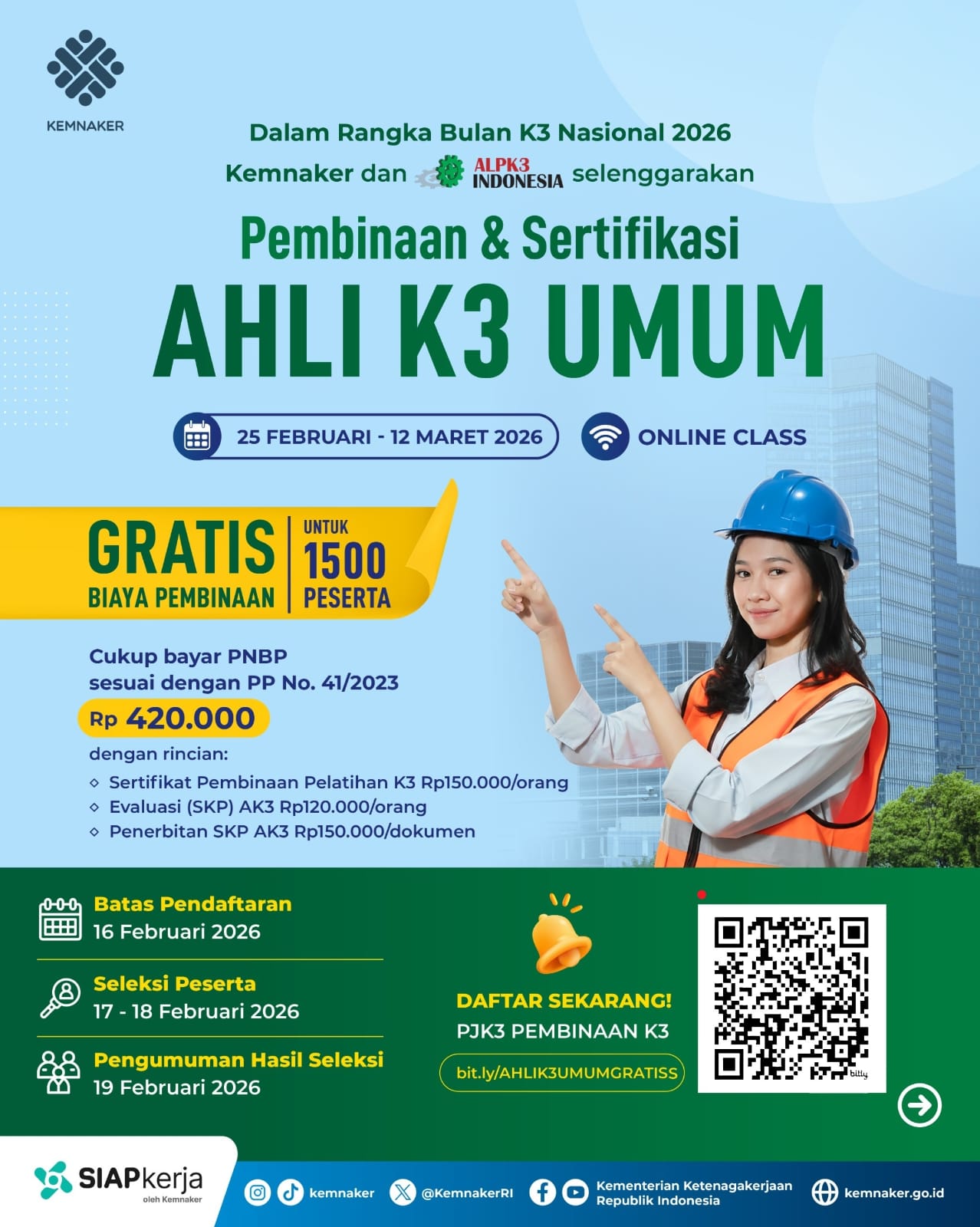 Gebrakan Baru! Kemnaker Buka Pelatihan Ahli K3 Umum Gratis Gebrakan Baru! Kemnaker Buka Pelatihan Ahli K3 Umum Gratis