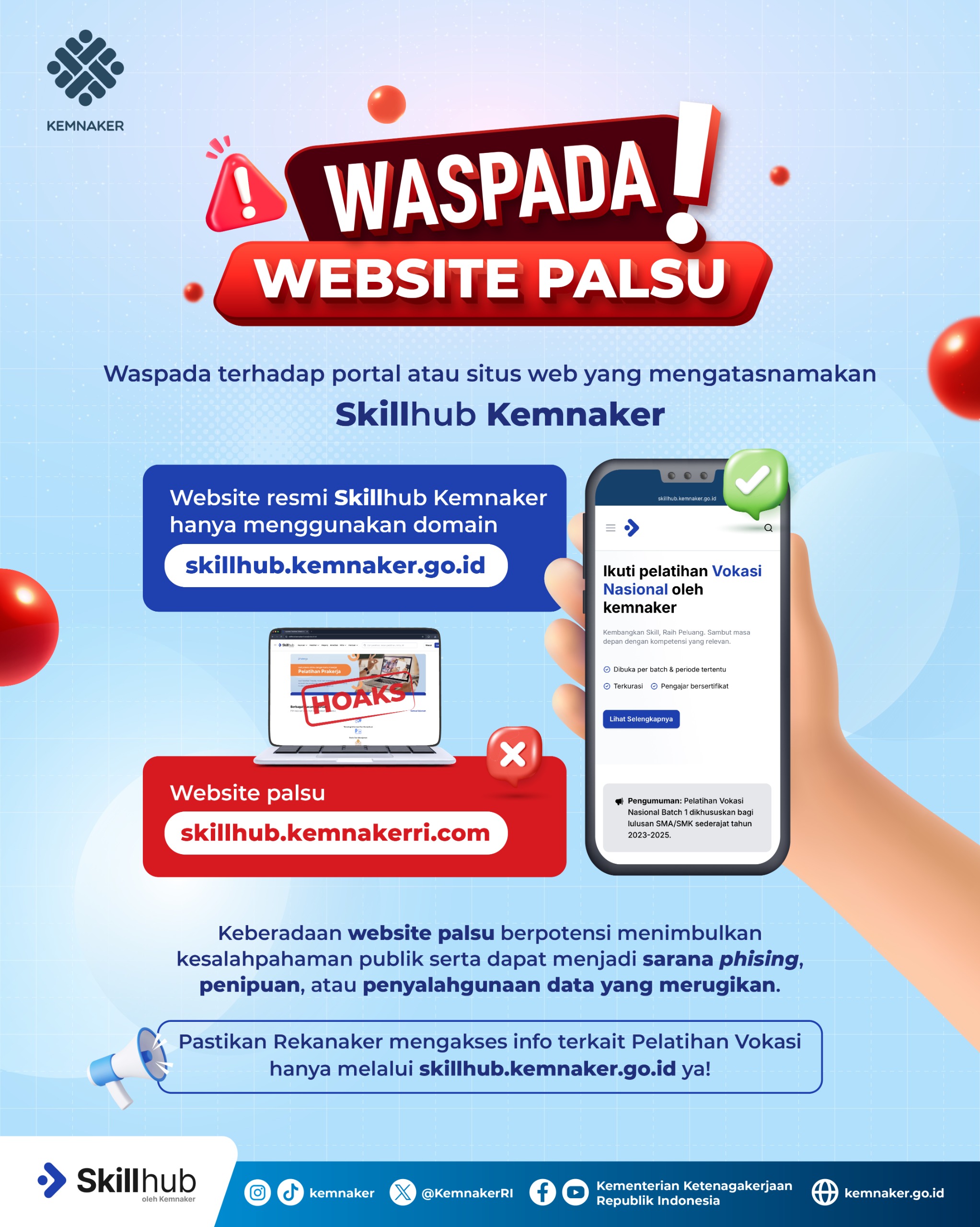 Kemnaker Minta Masyarakat Waspadai Situs  Skillhub